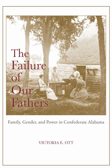 „The Failure of Our Fathers“. Szene mit Frauen und Mann vor einer Hütte, sitzend, in historischer Kleidung.