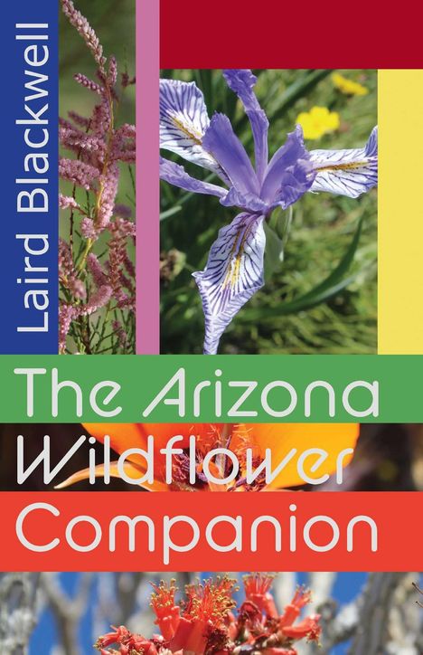 Text: Laird Blackwell, The Arizona Wildflower Companion. Bilder von Wildblumen in bunten Streifen.