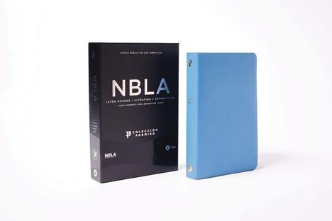 Vida: Nbla, Santa Biblia, Ultrafina, Colección Premier, Letra Grande, Piel de Cabra, Azul, Buch