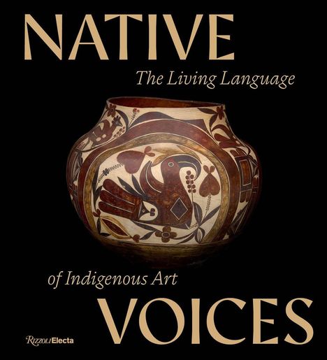 „NATIVE VOICES: The Living Language of Indigenous Art“, dekorative Keramikvase mit Vogelmotiv.