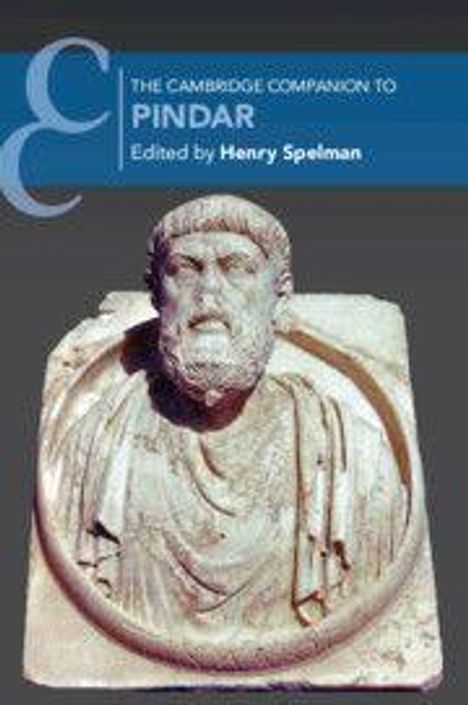 "The Cambridge Companion to Pindar, Edited by Henry Spelman." Darunter eine antike Büste von Pindar in einem runden Relief.