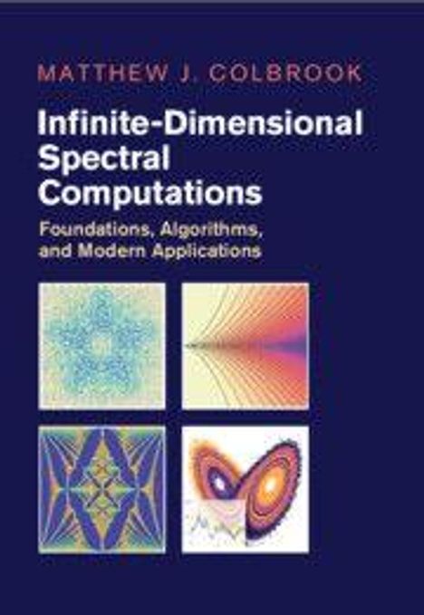 Oben steht: "Matthew J. Colbrook – Infinite-Dimensional Spectral Computations." Unten vier bunte mathematische Illustrationen.