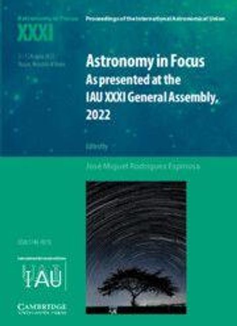 „Astronomy in Focus, IAU XXXI General Assembly, 2022“, Herausgeber José Miguel Rodríguez Espinosa. Sternenhimmel über Baum.