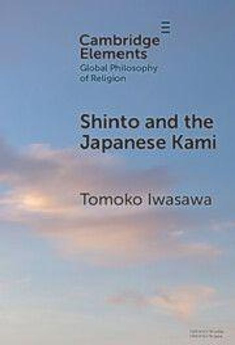 "Shinto and the Japanese Kami" von Tomoko Iwasawa, vor einem Himmel mit pastellfarbenen Wolken.