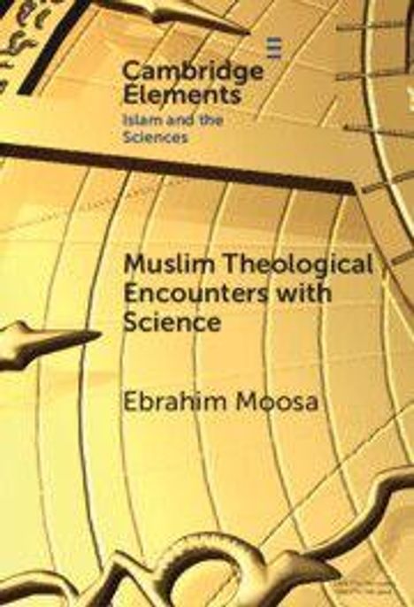 "Muslim Theological Encounters with Science" von Ebrahim Moosa. Goldene Illustration mit Kompass-Motiv im Hintergrund.