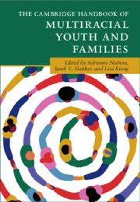 Titel: "The Cambridge Handbook of Multiracial Youth and Families". Bunte, spiralförmige Illustration aus Punkten und Linien.