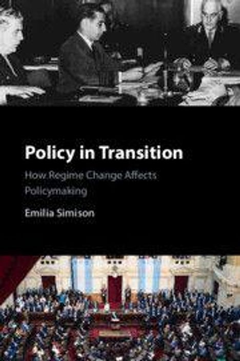 „Policy in Transition: How Regime Change Affects Policymaking“ von Emilia Simision. Oben historische Versammlung, unten modernes Parlament.