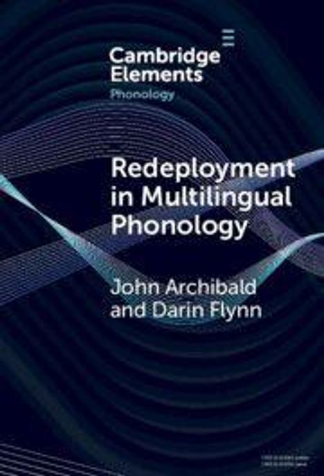 "Redeployment in Multilingual Phonology" von John Archibald und Darin Flynn. Dunkles abstraktes Muster im Hintergrund.