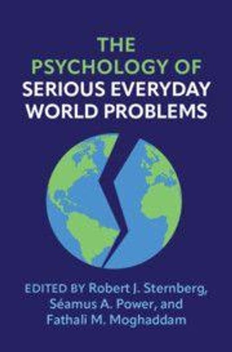 "The Psychology of Serious Everyday World Problems" Buchcover mit einem gespaltenen Globus-Design.