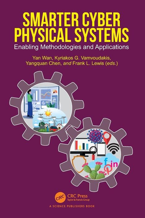 "Smarter Cyber Physical Systems" steht oben, darunter Autoren. Zwei Zahnräder mit techn. und natur. Symbolen auf lilafarbenem Hintergrund.