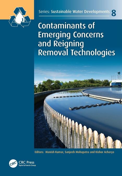 Text: "Series: Sustainable Water Developments 8. Contaminants of Emerging Concerns and Reigning Removal Technologies." 

Unten ein Wasserbecken, darüber blauer Himmel.