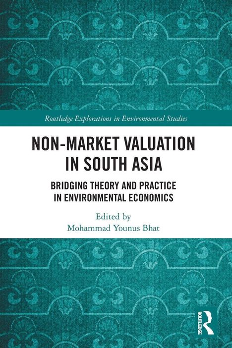 Titel: NON-MARKET VALUATION IN SOUTH ASIA. Blaues Buchcover mit ornamentalen Mustern.