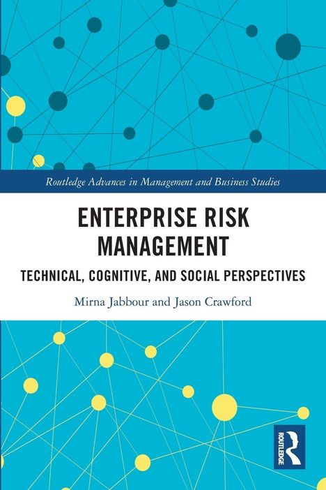 "Enterprise Risk Management" von Mirna Jabbour und Jason Crawford. Blaues Muster mit gelben Punkten unten.