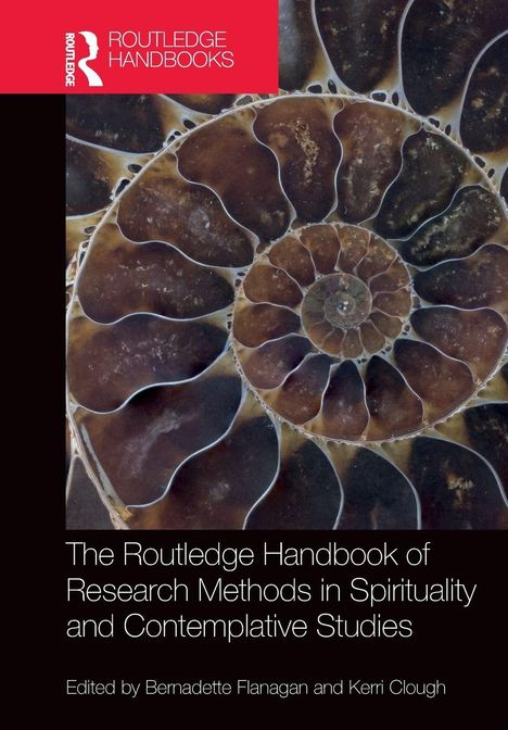 Routledge Handbooks, Buchcover mit großem Fossil in Spiralform. Herausgeber: Bernadette Flanagan und Kerri Clough.