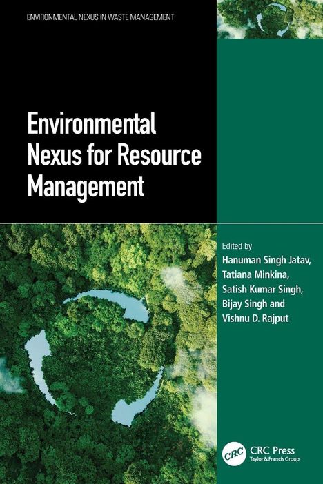 Titel: "Environmental Nexus for Resource Management". Von Hanuman Singh Jatav und anderen. Wald und Fluss. CRC Press-Logo.