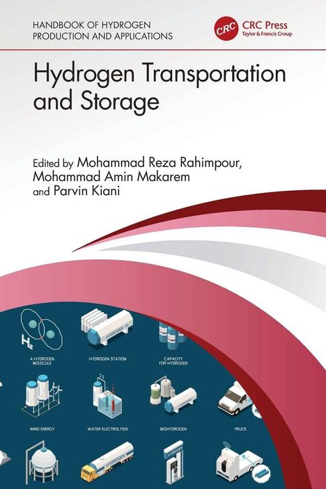"Hydrogen Transportation and Storage" von Mohammad Reza Rahimpour; Illustrationen zu Wasserstofftechnologien.