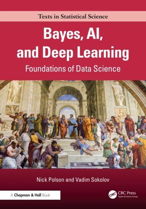 "Bayes, AI, and Deep Learning: Foundations of Data Science" steht vor einem gemalten historischen Innenraum.
