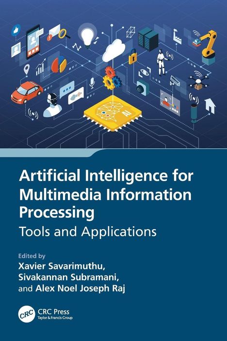 Titel: "Artificial Intelligence for Multimedia Information Processing: Tools and Applications". Darstellung digitaler Vernetzung.