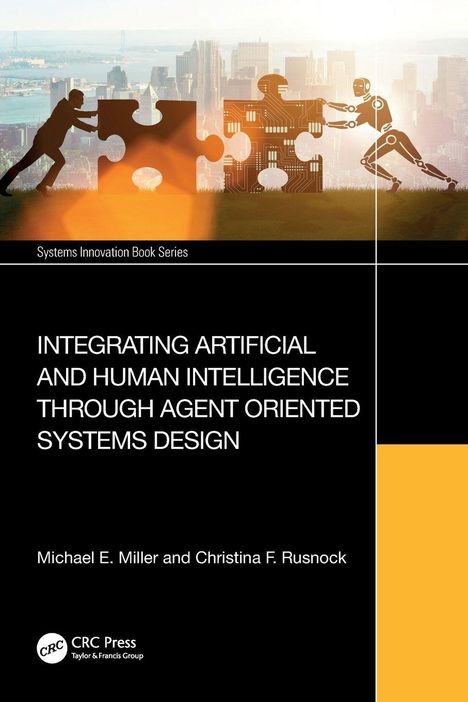 Titel: "Integrating Artificial and Human Intelligence Through Agent Oriented Systems Design". Silhouetten eines Menschen und eines Roboters fügen Puzzlestücke zusammen.