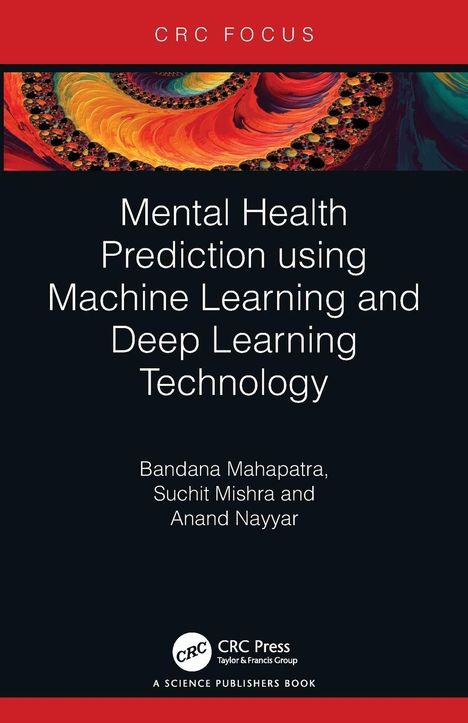 Text: "Mental Health Prediction using Machine Learning and Deep Learning Technology" von Bandana Mahapatra et al. Oben ein farbiges, abstraktes Muster.