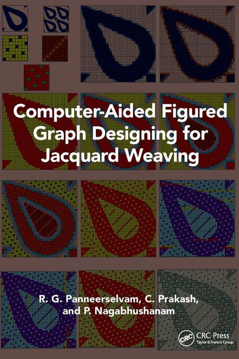 Text: "Computer-Aided Figured Graph Designing for Jacquard Weaving." Verschiedene Muster aus quadratischen Kästchen mit Tropfenformen.