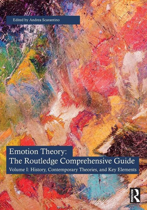 "Emotion Theory: The Routledge Comprehensive Guide". Buntes abstraktes Gemälde in kräftigen Farben.