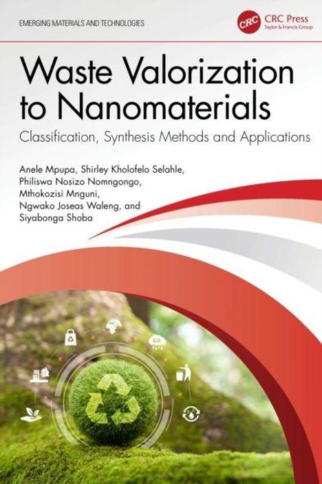 Titel: "Waste Valorization to Nanomaterials". Autoren: Anele Mpupa et al. Naturbild mit Recycling-Symbol und roten Wellenlinien.