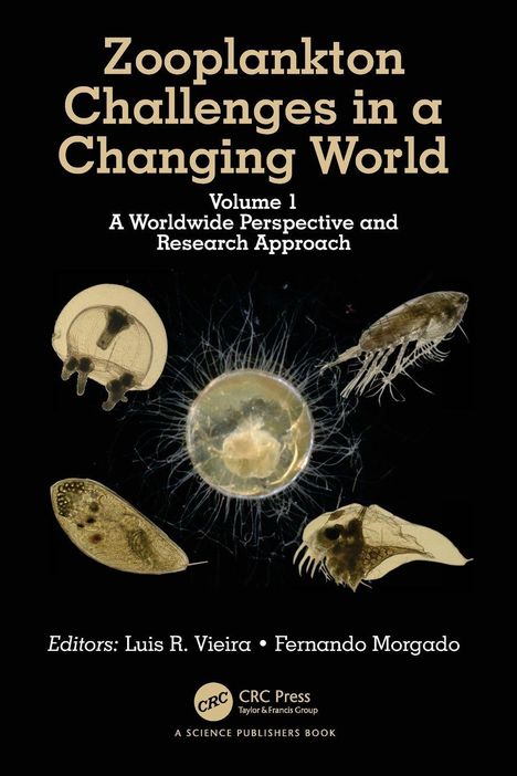 "Zooplankton Challenges in a Changing World, Volume 1. Oben: Zooplankton-Bilder auf schwarzem Hintergrund."