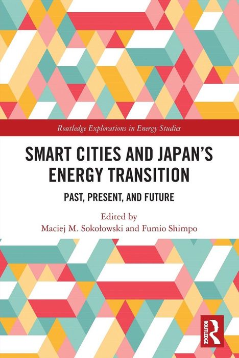 Titel: Smart Cities and Japan's Energy Transition, darunter bunte geometrische Muster.