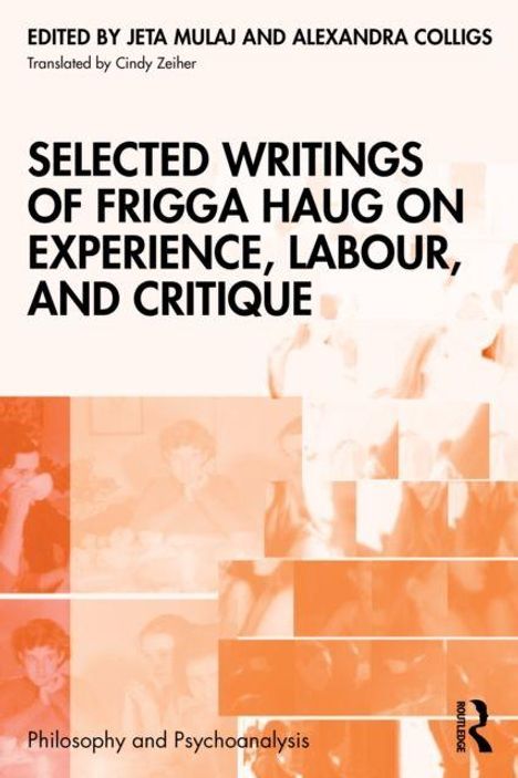 Buchtitel: "Selected Writings of Frigga Haug on Experience, Labour, and Critique". Cover mit rostroten, verschwommenen Bildern.