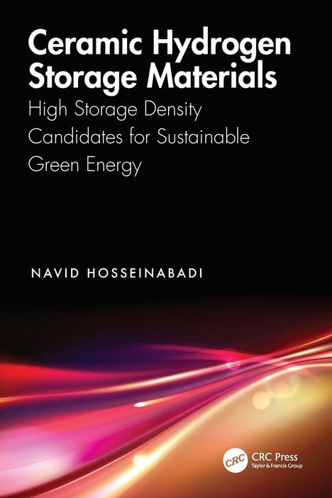 Text: Ceramic Hydrogen Storage Materials. Farbige Lichtstreifen verlaufen dynamisch nach rechts unten.