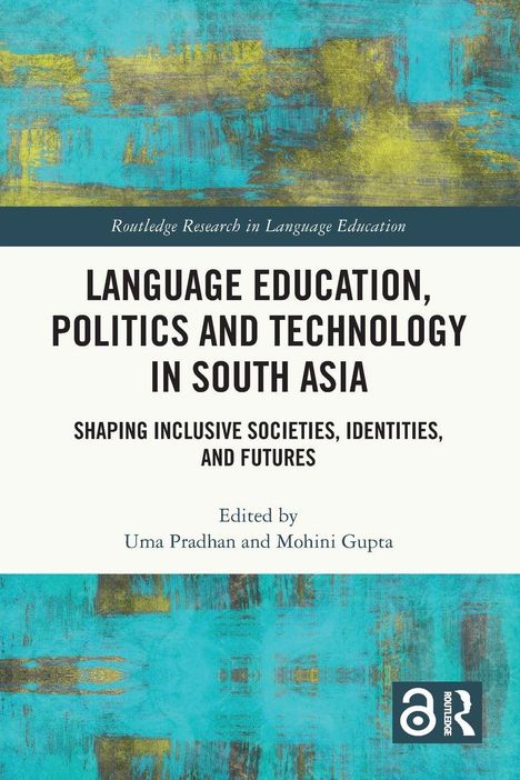 "Language Education, Politics and Technology in South Asia" in schwarzer Schrift auf weißem Hintergrund.