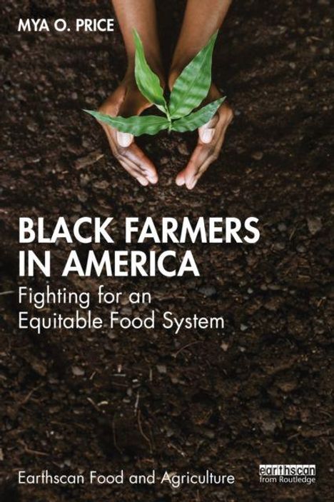 "Black Farmers in America: Fighting for an Equitable Food System". Hände pflanzen einen grünen Setzling im dunklen Boden.