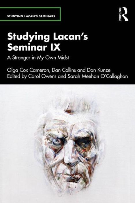 Studying Lacan's Seminar IX: A Stranger in My Own Midst. Illustration eines Gesichts mit abstrakten Linien und Farben.