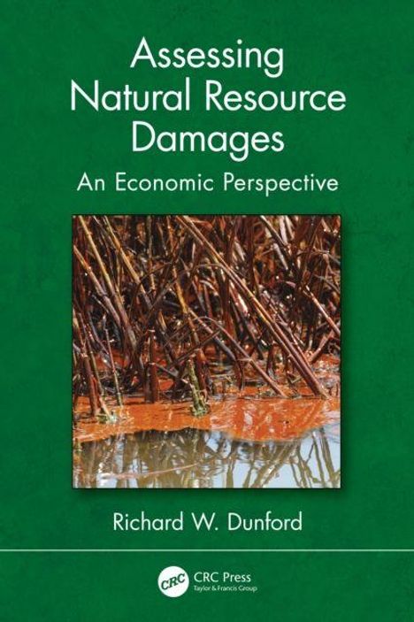 Text: "Assessing Natural Resource Damages: An Economic Perspective. Richard W. Dunford." Bild: Pflanzen im Wasser. Grüne Gestaltung.