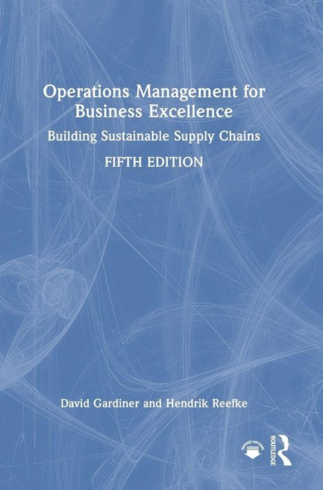 Bucheinband mit dem Titel "Operations Management for Business Excellence", blaue Hintergrundgrafik.