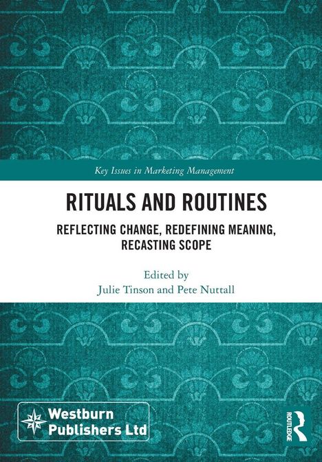 "Rituals and Routines: Reflecting Change, Redefining Meaning, Recasting Scope", türkisgemusterter Hintergrund.