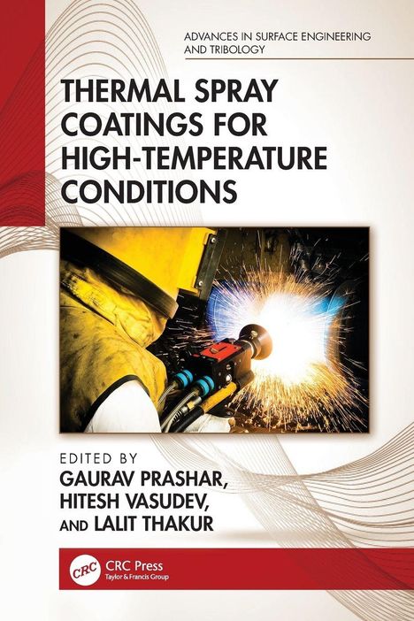 "Thermal Spray Coatings for High-Temperature Conditions" steht groß. Ein Arbeiter sprüht Funken in protective gear.
