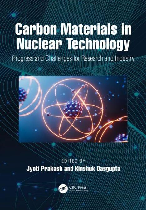 "Carbon Materials in Nuclear Technology: Progress and Challenges" steht über einem stilisierten Atommodell.