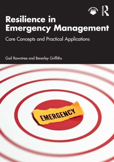 „Resilience in Emergency Management“, rote Kreise zielen auf „Emergency“ auf gelbem Zettel in der Mitte.