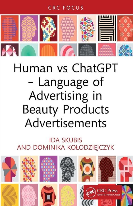 „Human vs ChatGPT – Language of Advertising in Beauty Products Advertisements“, bunte Profile oben und unten.