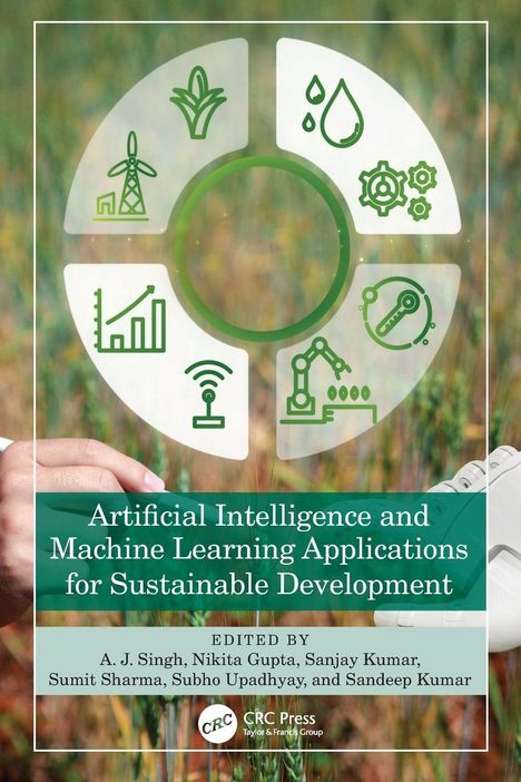 „Artificial Intelligence and Machine Learning Applications for Sustainable Development“, verschiedene Symbole.