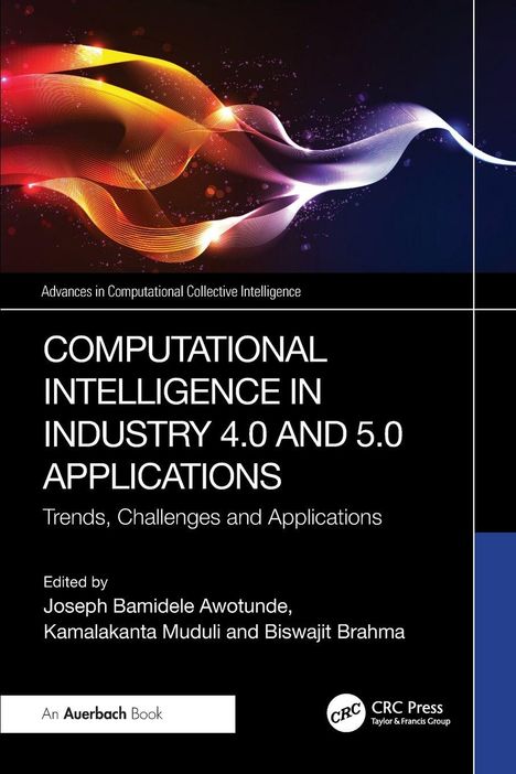 Titel: Computational Intelligence in Industry 4.0 and 5.0 Applications. Farbige abstrakte Linien und Punkte.