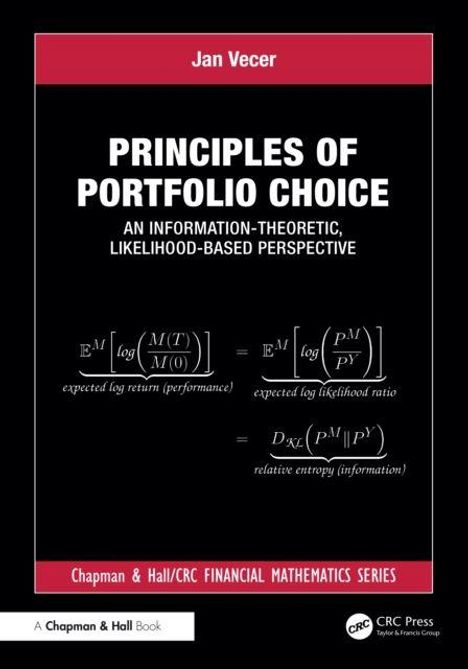 Text: "Principles of Portfolio Choice", "An Information-Theoretic, Likelihood-Based Perspective". Mathematische Formeln darunter.