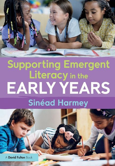 "Supporting Emergent Literacy in the Early Years" von Sinéad Harmey. Kinder lesen und schreiben zusammen.