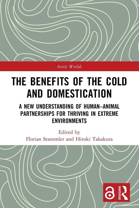 "The Benefits of the Cold and Domestication" von Florian Stammler und Hiroki Takakura. Mit grünem Hintergrund und Linienmuster.