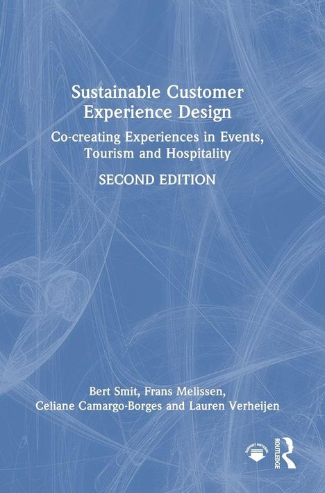 "Sustainable Customer Experience Design", Untertitel über Events. Autoren: Bert Smit und andere. Blaues Cover mit weißen Linien.