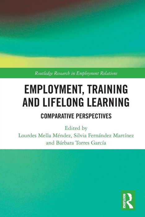 Titel: Employment, Training and Lifelong Learning. Grüner Farbverlauf, unten rechts Routledge-Logo.