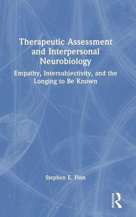 Buchtitel: "Therapeutic Assessment and Interpersonal Neurobiology". Name: Stephen E. Finn. Hintergrund in Blau mit weißen Linien.
