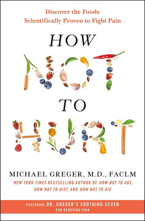 Titel: "HOW NOT TO HURT". Lebensmittel formen Wörter. Autor: Michael Greger.
